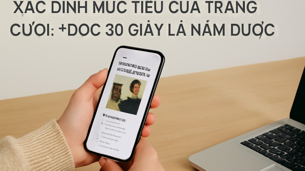 1) Xác định mục tiêu của trang cưới: “đọc 30 giây là nắm được” Minh họa: 1) Xác định mục tiêu của trang cưới: “đọc 30 giây là nắm được”
